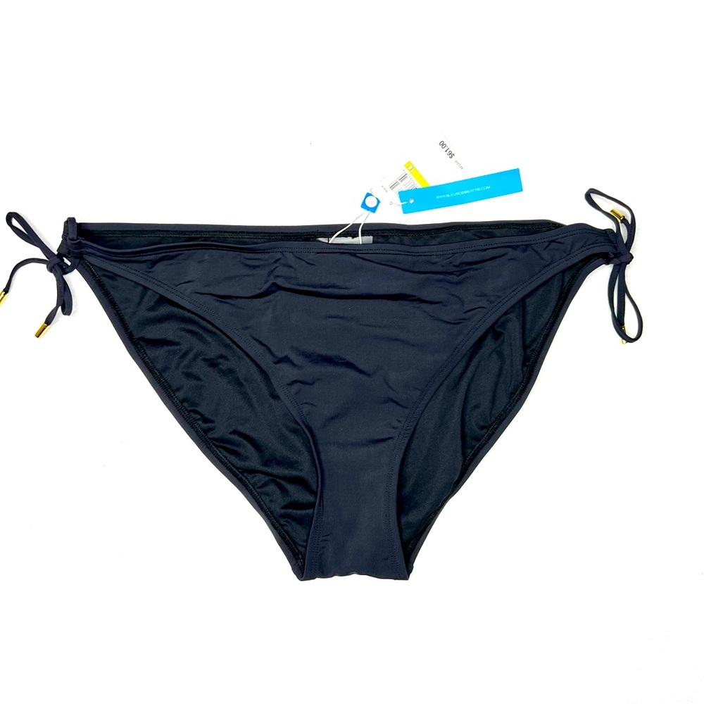Blue Rod Beattie Side Tie Black Bikini Bottoms Size 14